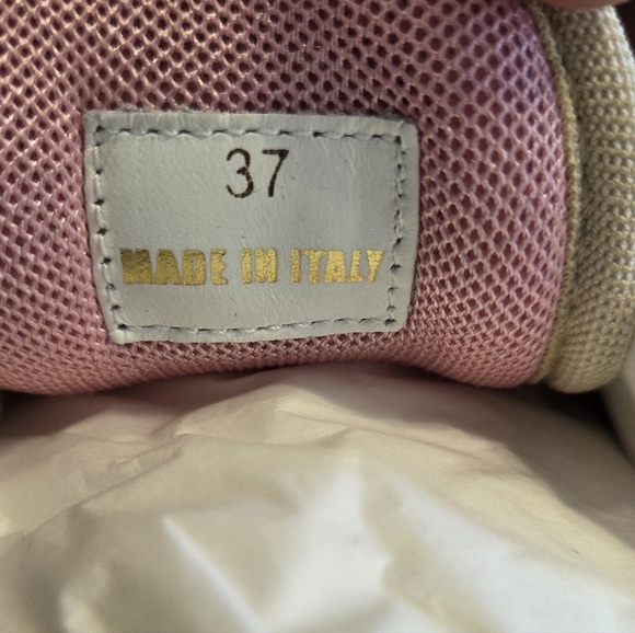 Versace Gold Hibiscus Baroque Print Pink Chain Reaction Trainers EU 37 US Wmns 7 - Picture 9 of 9